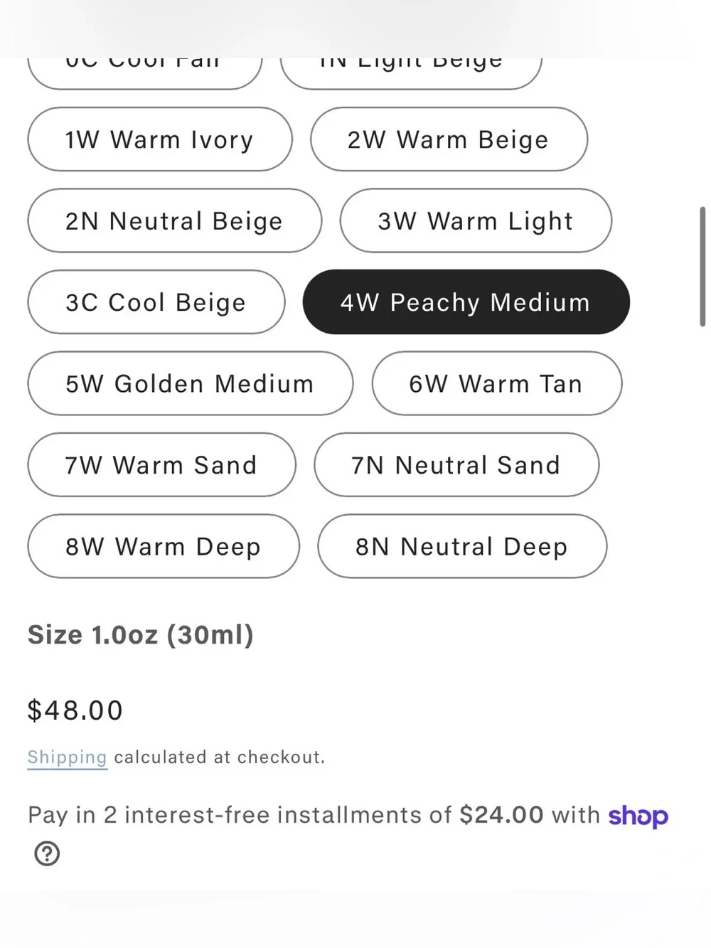 4W SKINN Scientific Color Foundation + Concealer — Peachy Medium